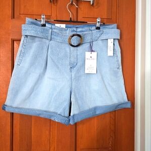 Gloria Vanderbilt be glorious belted jean denim shorts sizes 18 new